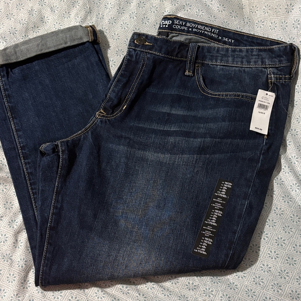 GAP Women's Sexy Boyfriend Jeans - Dark Blue